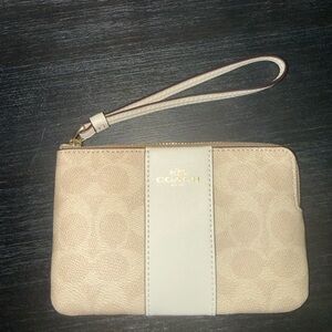 Coach Tan and Cream Wristlet
